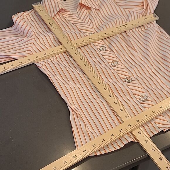 Essentials sz M orange strips shirt - Picture 8 of 10